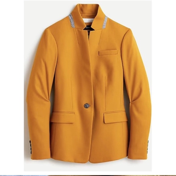 J. Crew Jackets & Blazers - J. Crew dark amber mustard regent wool Blazer Classic Tailored Style 8 academia
